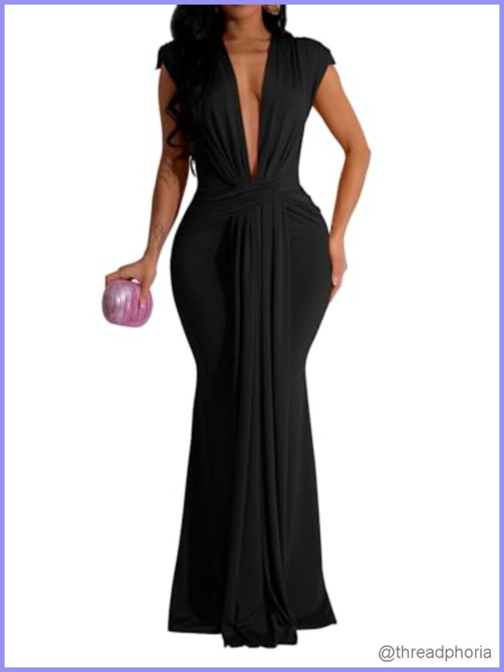 Elegant Sleeveless Deep V Neck Bodycon Maxi Dress Women